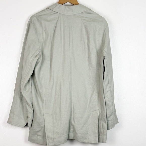 NWT Madewell Breezewoven Larsen Linen Blazer in Pale Sage Gray Green M - Picture 11 of 15
